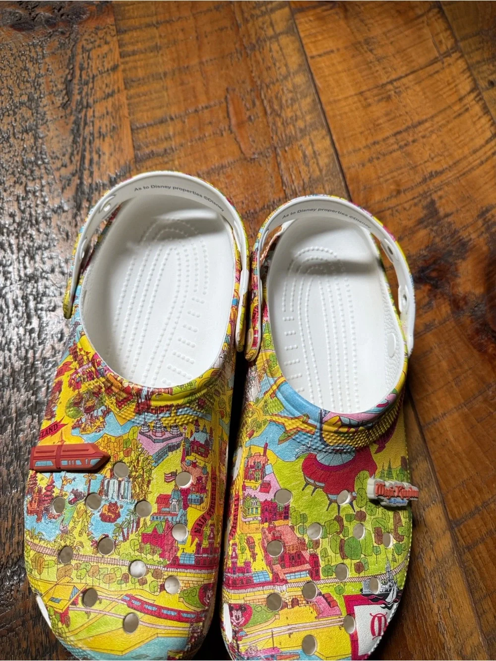 Disney Walt Disney World 50th Anniversary crocs with park map print Size 12